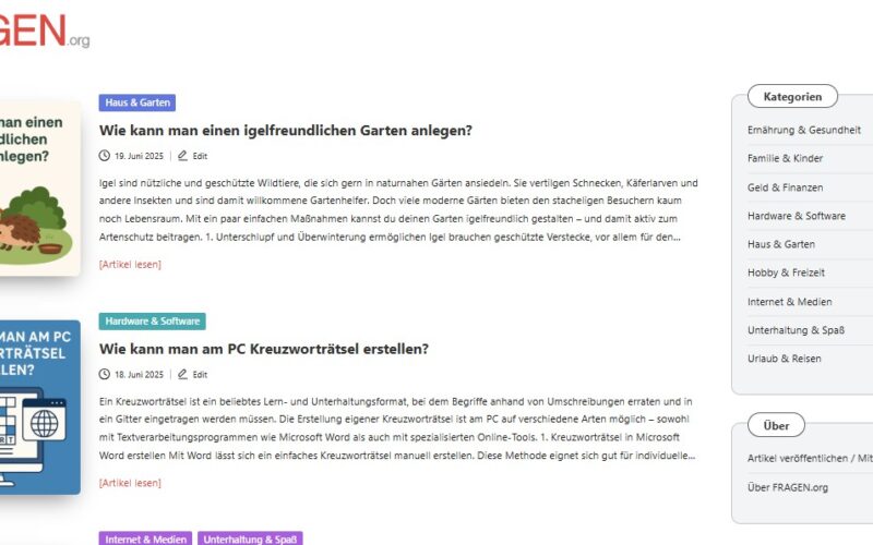 Fragen.org gestartet – neues deutschsprachiges Frage-Antwort-Portal geht online